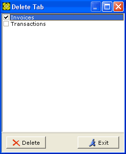 Delete Tabs window screenshot