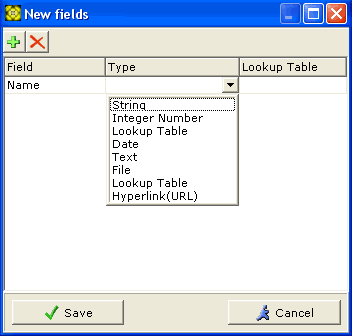 Add Fields window screenshot