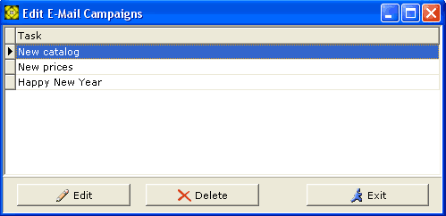 Edit E-Mail Campaigns window screenshot