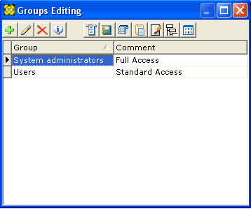 Edit Groups dialog screenshot