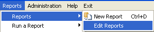 Editing Reports menu screenshot