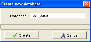 Create New Database window screenshot